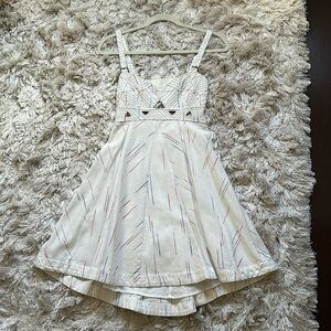 Free people New Romantics sweetheart bra Top embroidered stitch dress.